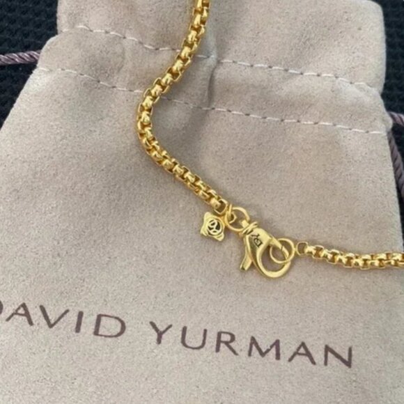 David Yurman 18k Yellow Gold Streamline Tag Diamond Pendan Necklace Prendant - Picture 4 of 5